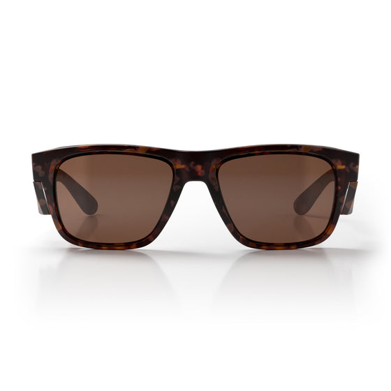 Fusions Matte Brown Tort Frame Brown Polarized Lens Safety Glasses