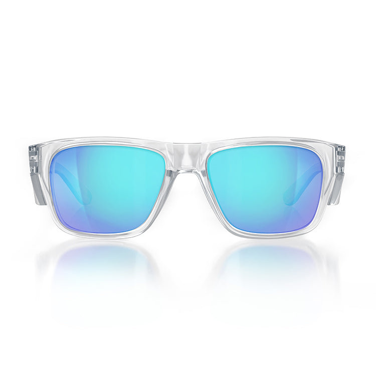 Fusions Clear Frame Mirrors Blue Polarized Lens