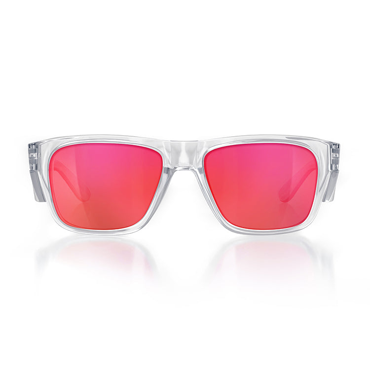 Fusions Clear Frame Mirrors Red Polarized Lens