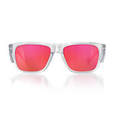 Fusions Clear Frame Mirrors Red Polarized Lens