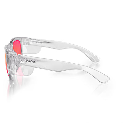 Fusions Clear Frame Mirrors Red Polarized Lens