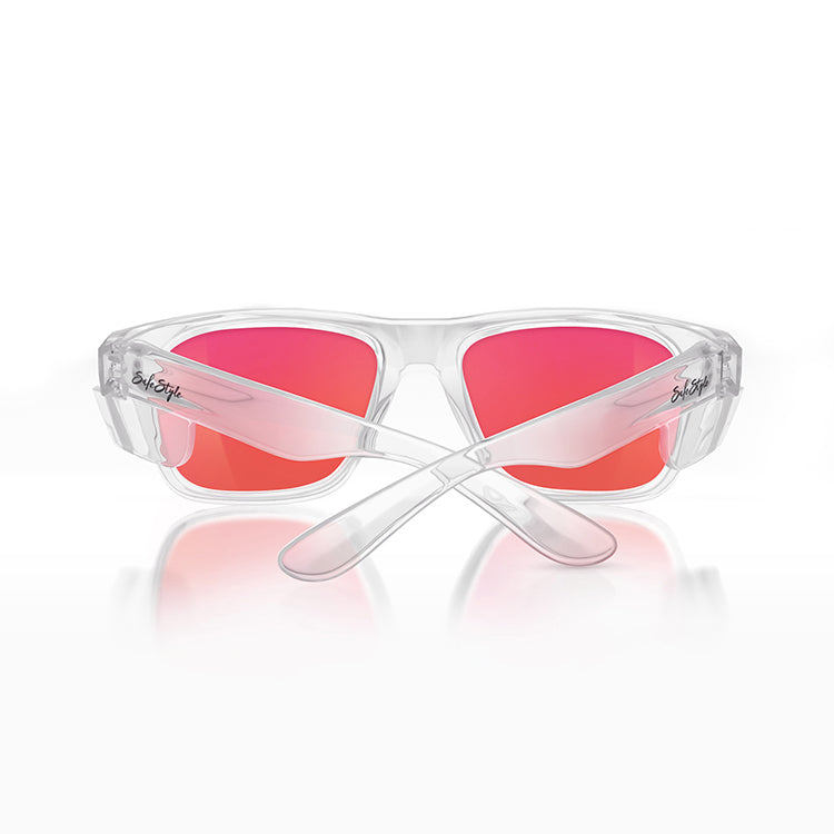 Fusions Clear Frame Mirrors Red Polarized Lens