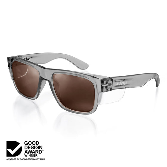 Fusions Graphite Frame Brown Polarized Lens Safety Glasses