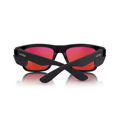 Fusions Matte Black Frame Mirrors Red Polarized Lens