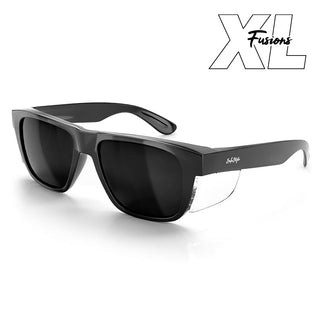 Fusions XL Black Frame Polarized Lens Safety Glasses