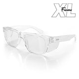 Fusions XL Clear Frame Clear Lens Safety Glasses