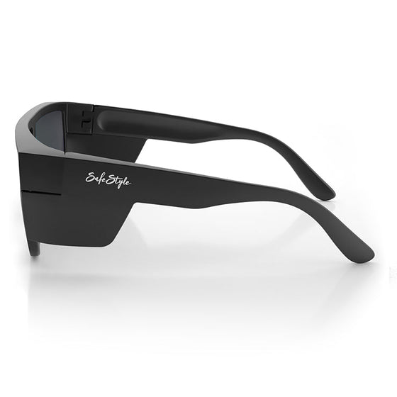 Primes Matte Black Frame Reflectors Blue Lens Safety Glasses