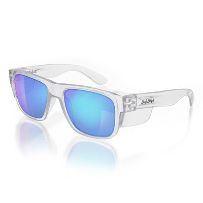 Fusions Clear Frame Mirrors Blue Polarized Lens